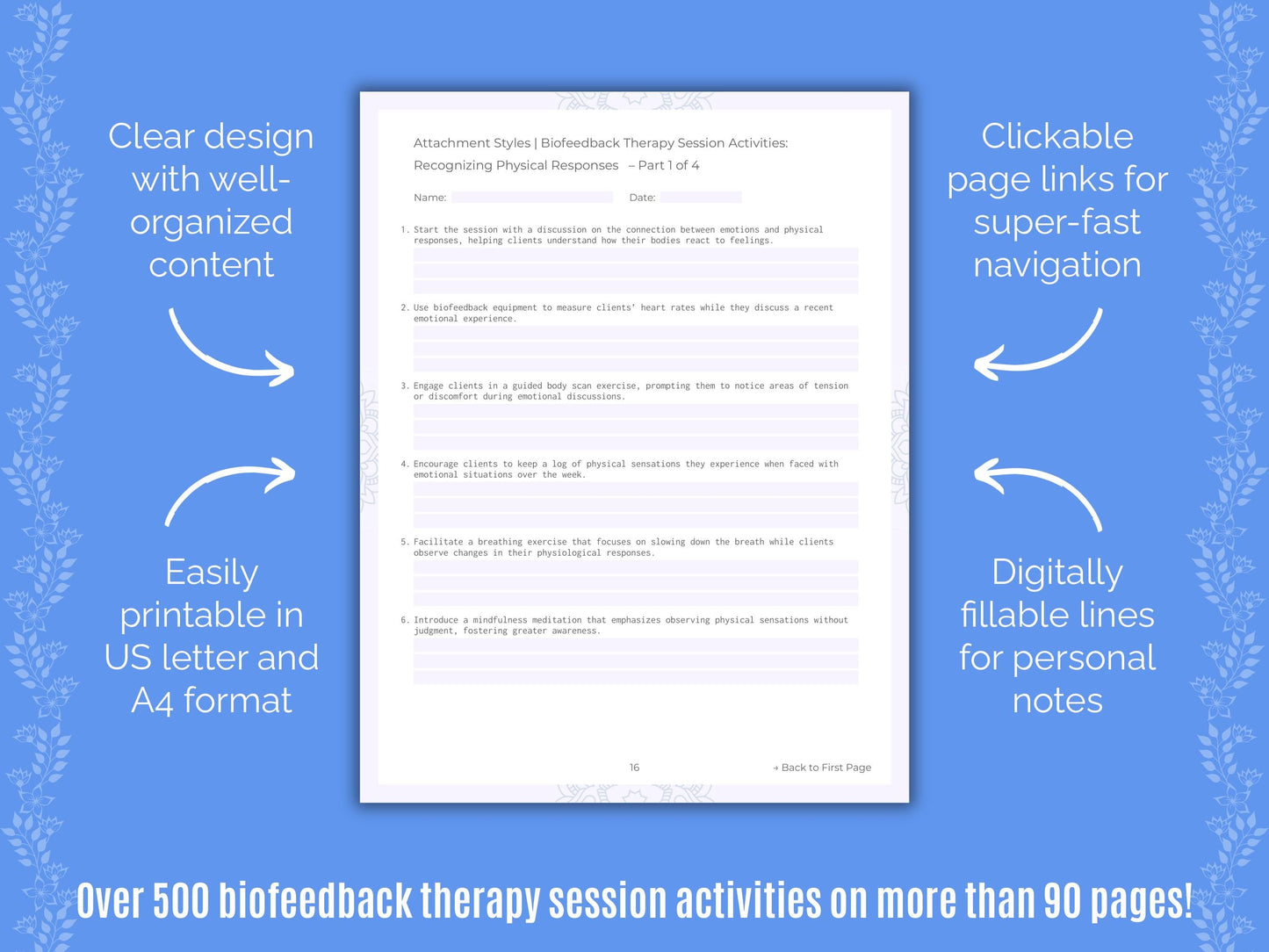 Attachment Styles Biofeedback Therapy Counseling Templates