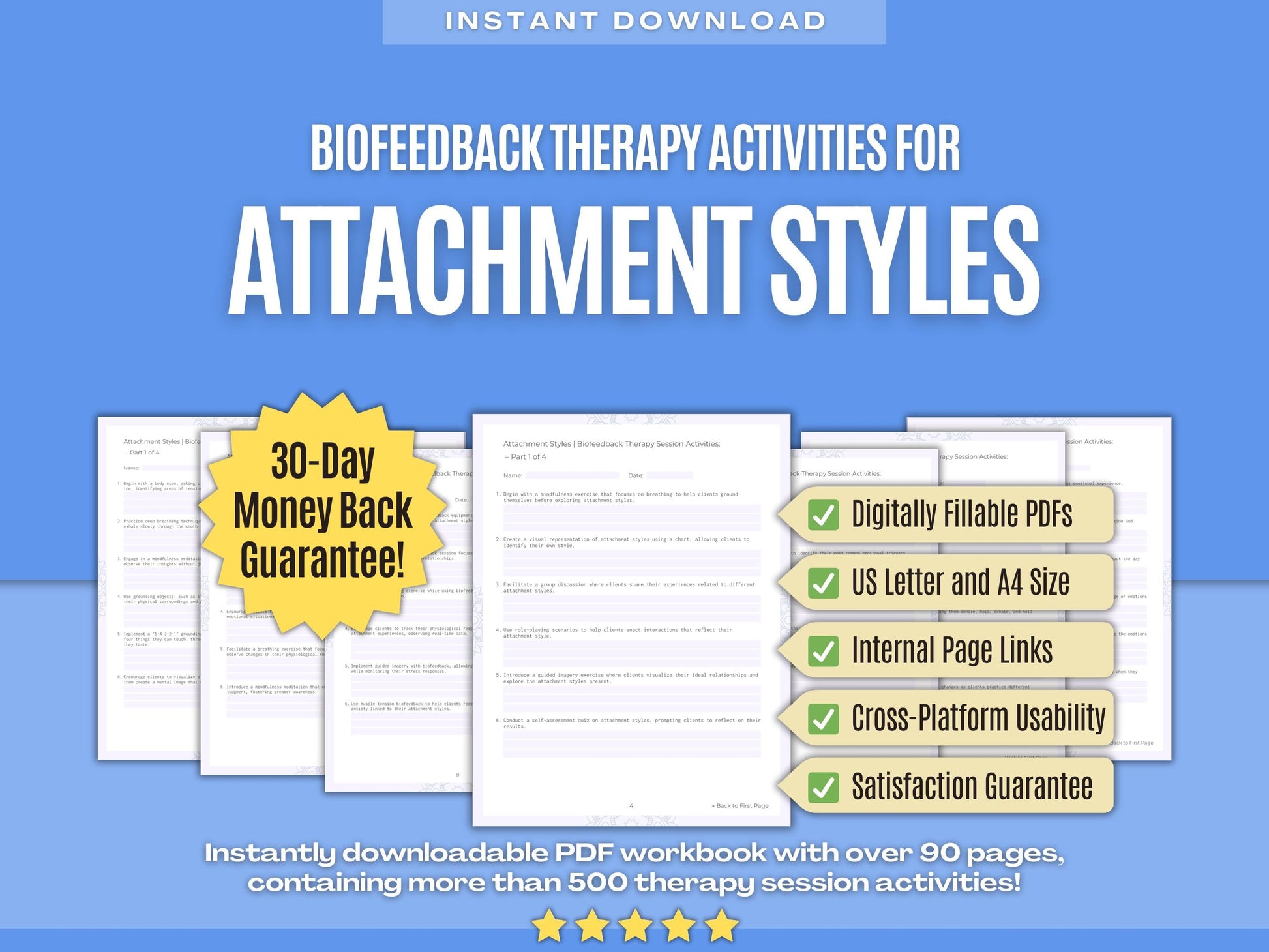 Attachment Styles Biofeedback Therapy Psychology Workbooks