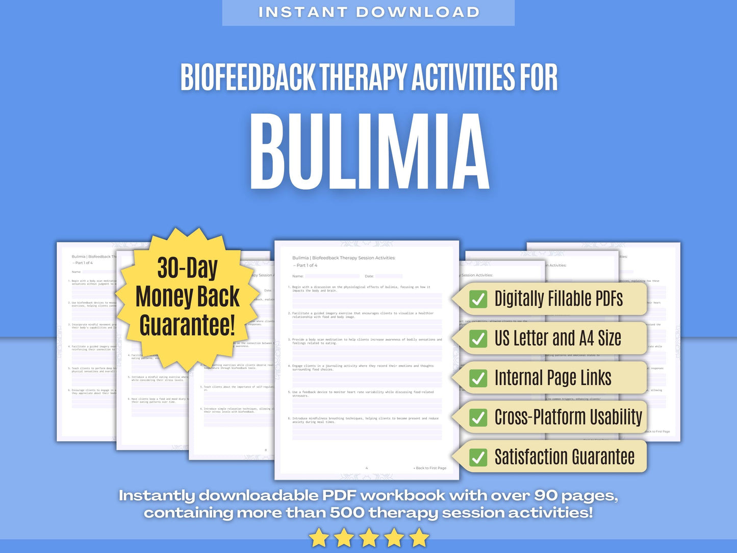 Bulimia Biofeedback Therapy Psychology Workbooks