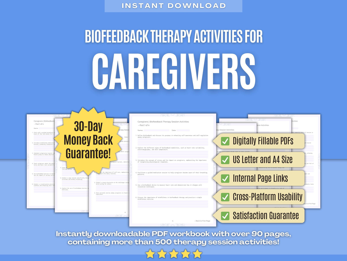 Caregivers Biofeedback Therapy Psychology Workbooks