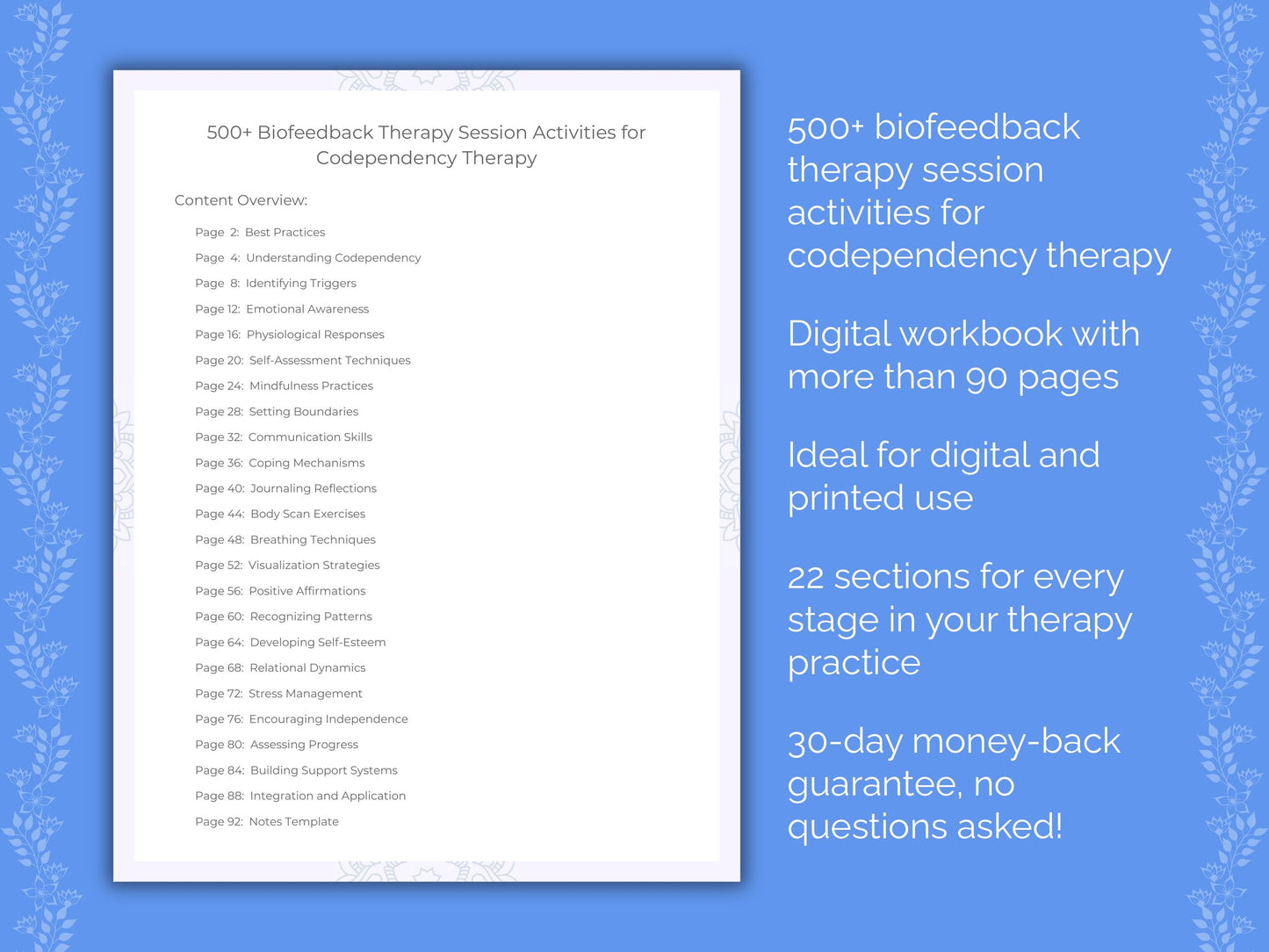 Codependency Biofeedback Therapy Therapist Worksheets