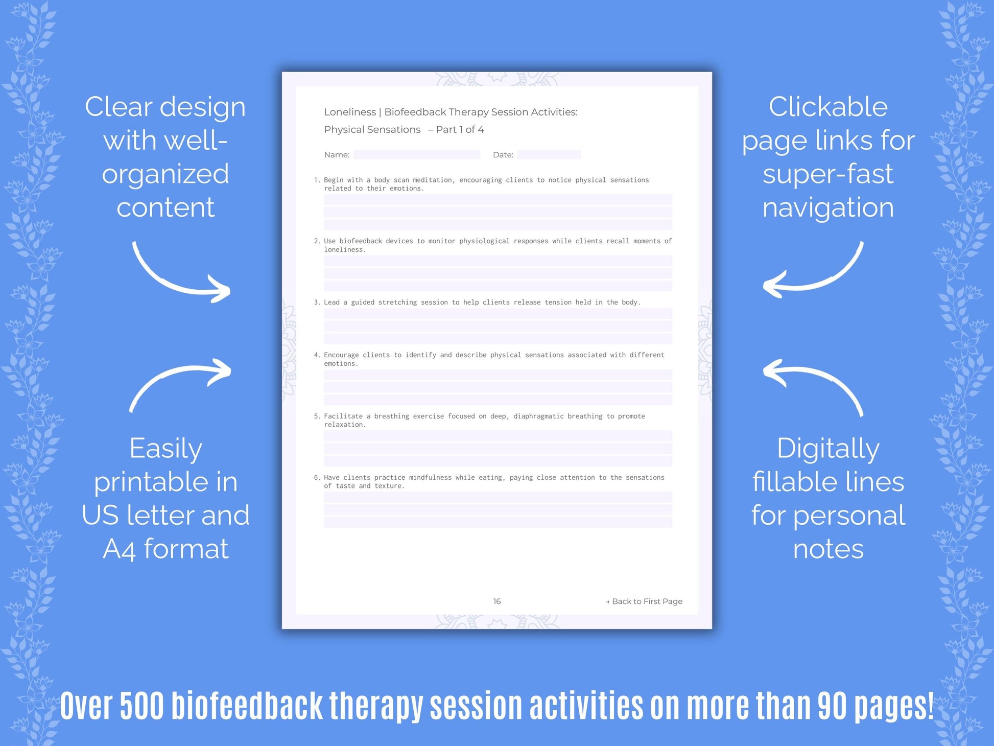 Loneliness Biofeedback Therapy Counseling Templates