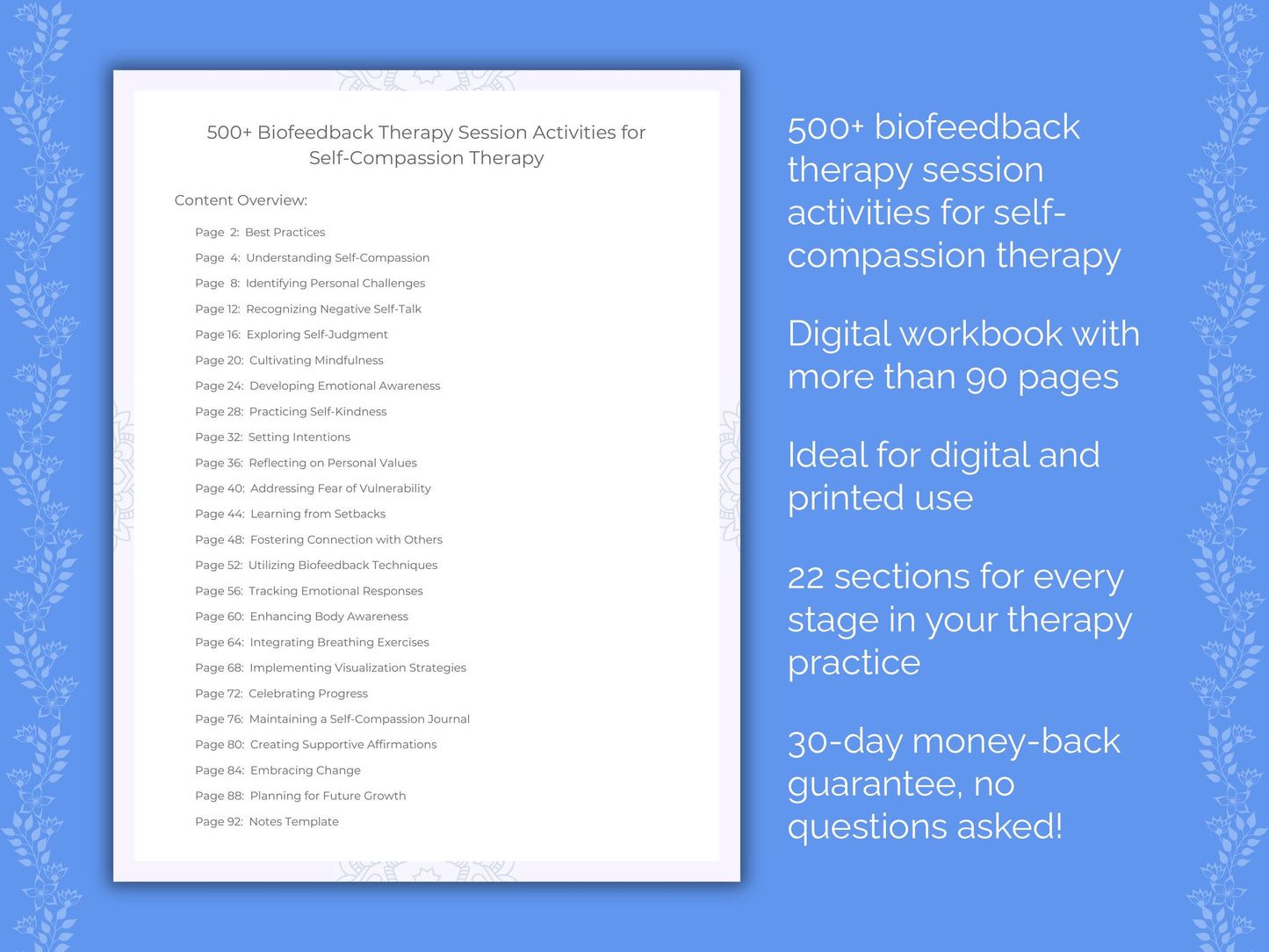 Self-Compassion Biofeedback Therapy Therapist Worksheets