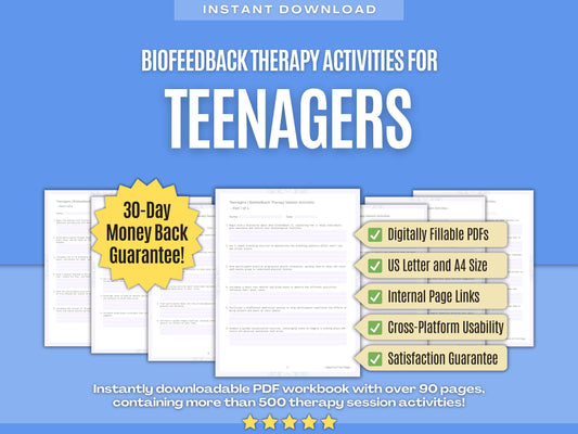 Teenagers Biofeedback Therapy Psychology Workbooks