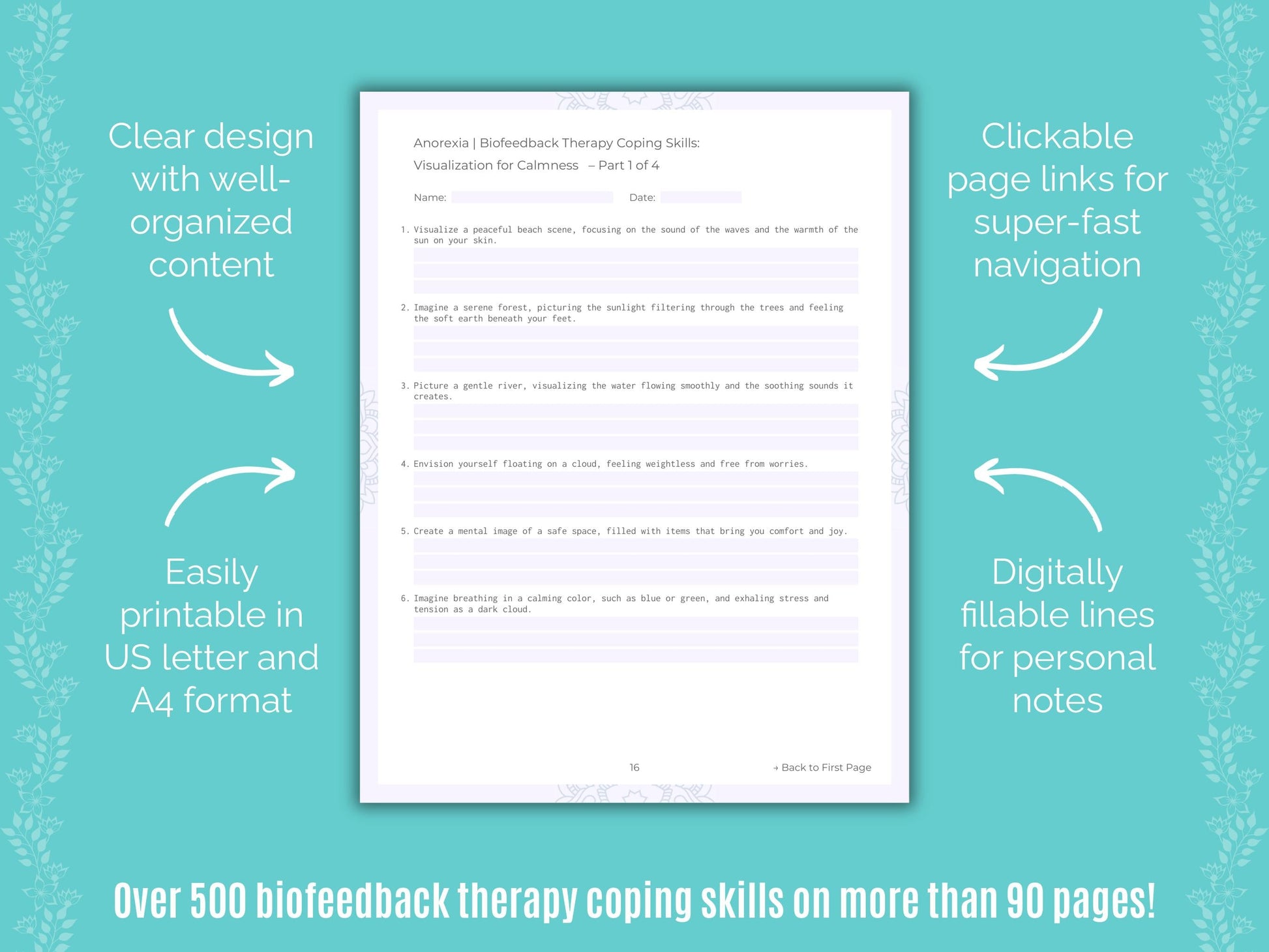 Anorexia Biofeedback Therapy Counseling Templates