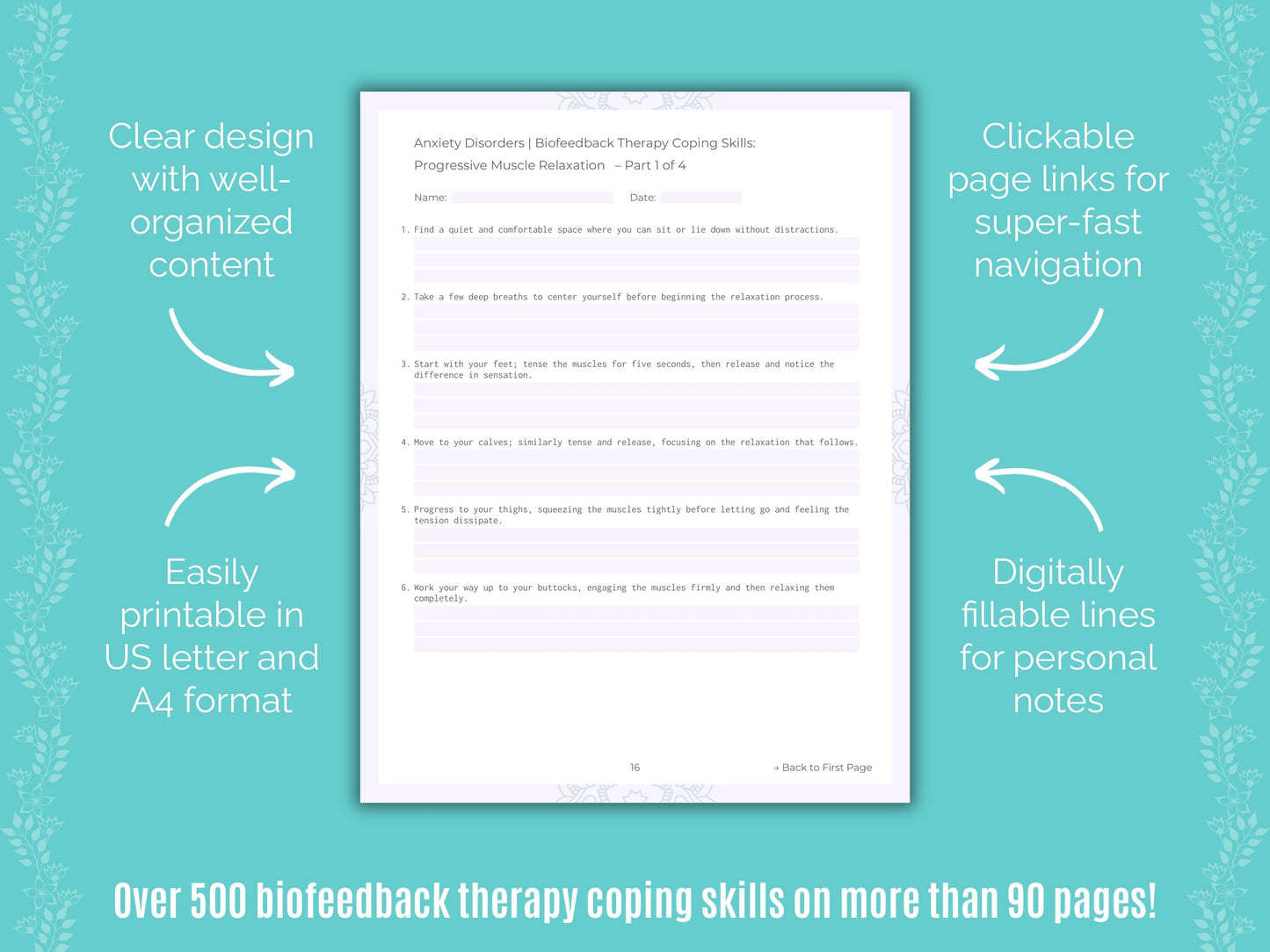 Anxiety Disorders Biofeedback Therapy Counseling Templates