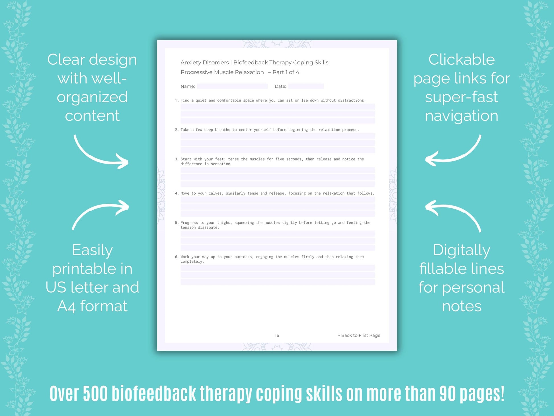 Anxiety Disorders Biofeedback Therapy Counseling Templates