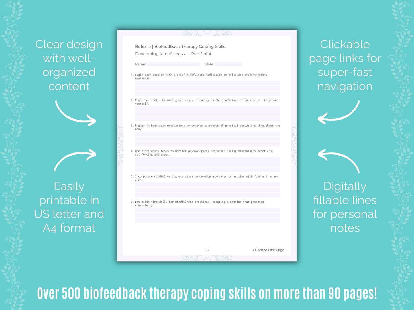 Bulimia Biofeedback Therapy Counseling Templates