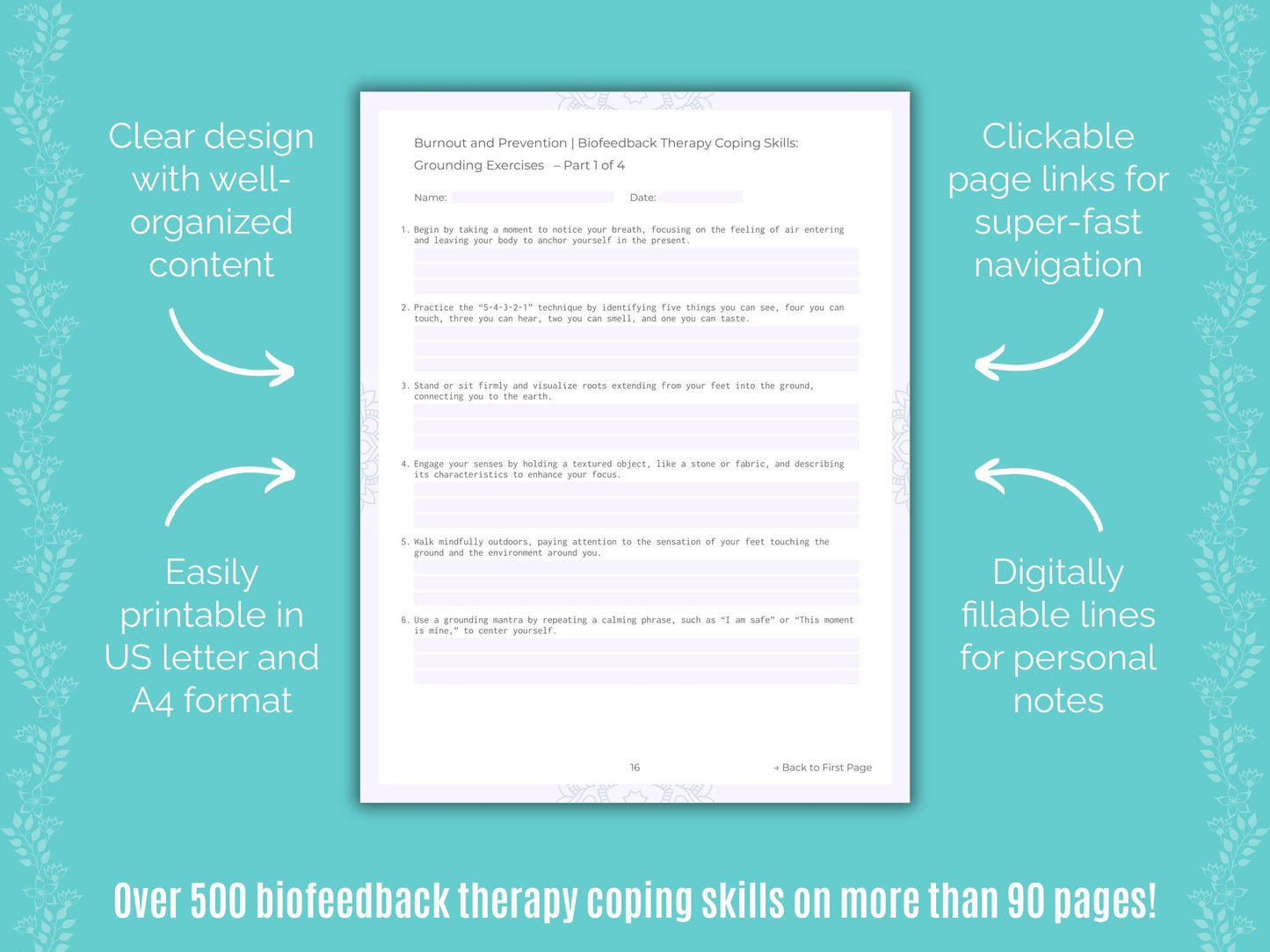 Burnout and Prevention Biofeedback Therapy Counseling Templates