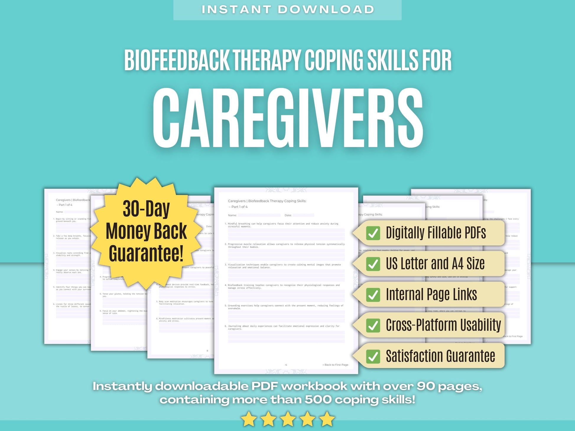 Caregivers Biofeedback Therapy Psychology Workbooks