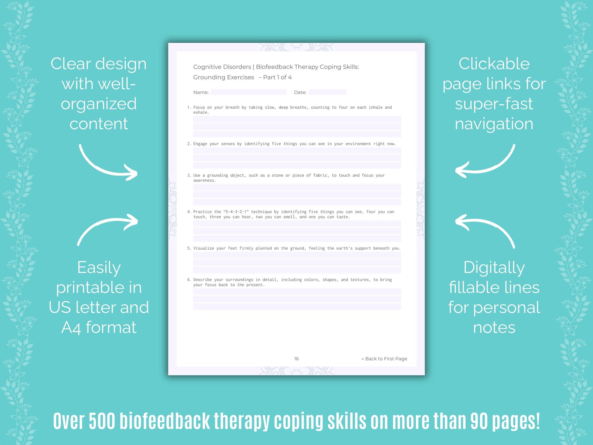 Cognitive Disorders Biofeedback Therapy Counseling Templates