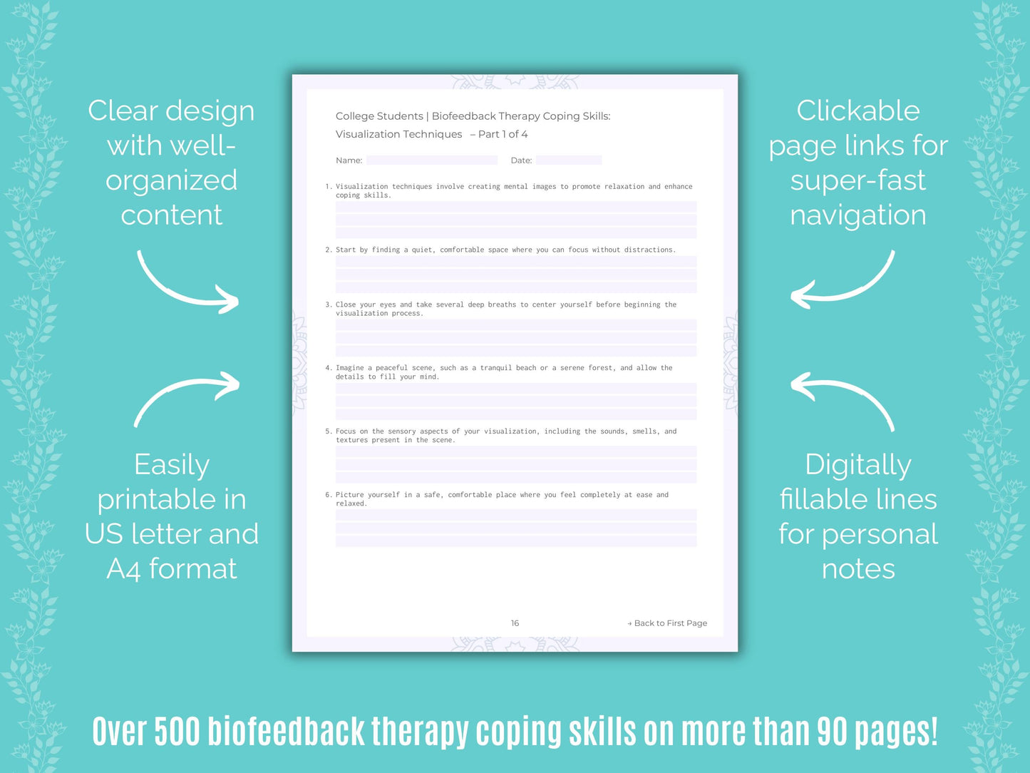 College Students Biofeedback Therapy Counseling Templates