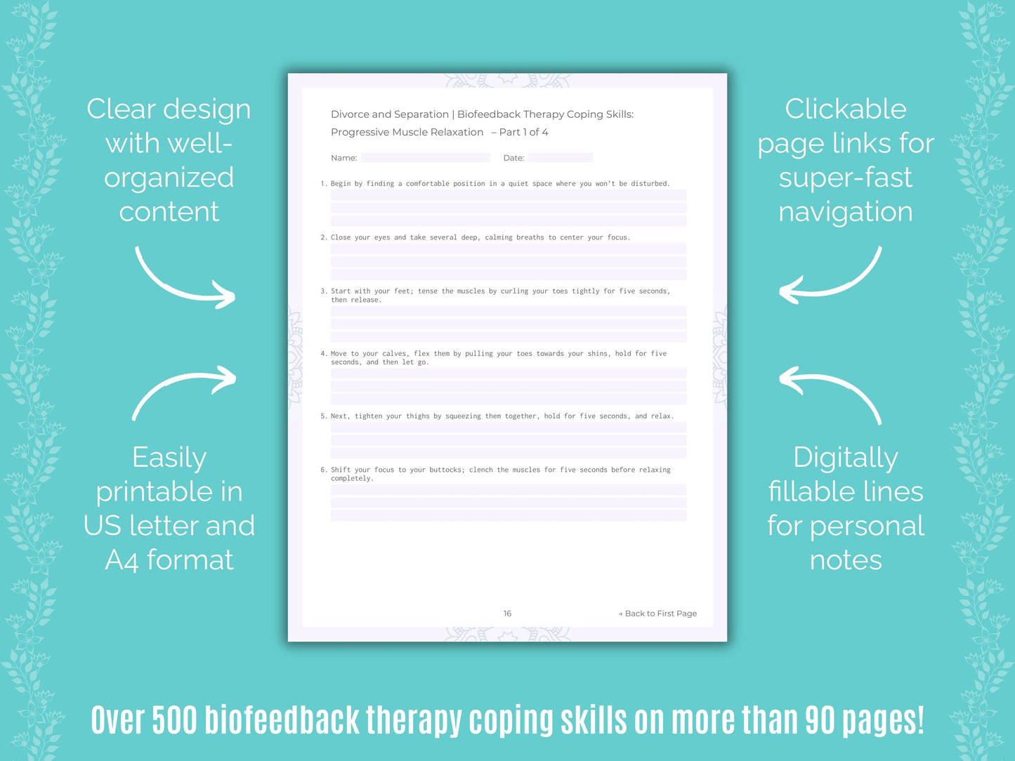 Divorce and Separation Biofeedback Therapy Counseling Templates