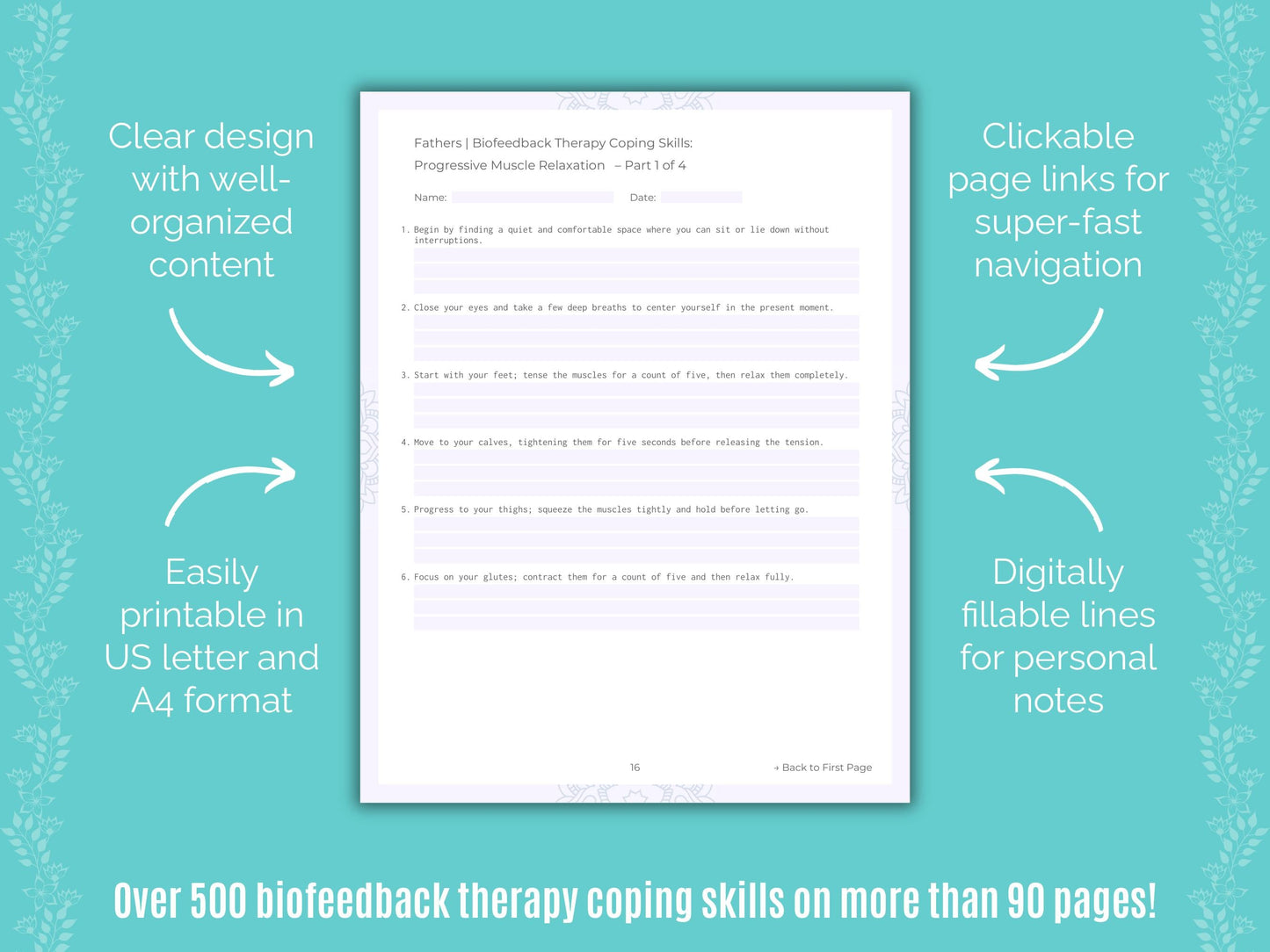 Fathers Biofeedback Therapy Counseling Templates