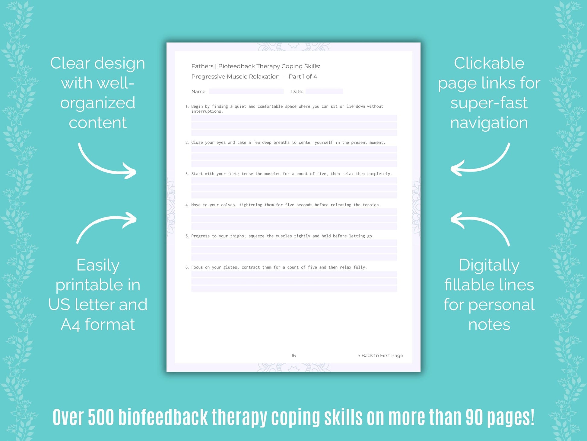 Fathers Biofeedback Therapy Counseling Templates