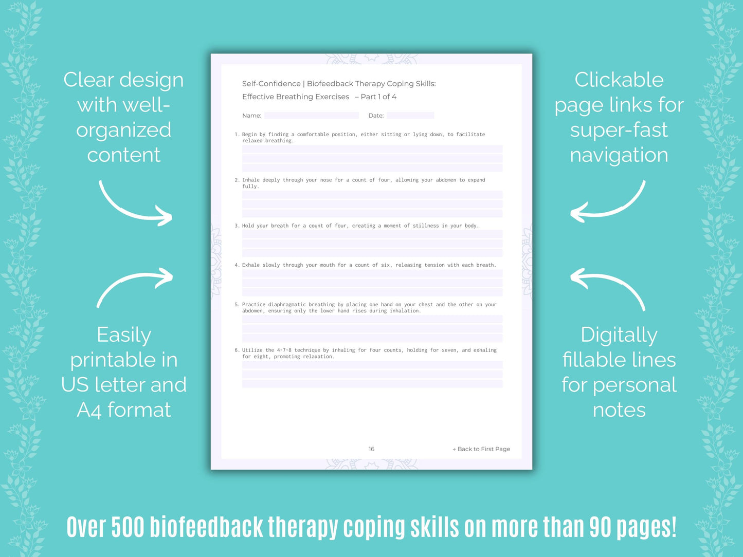 Self-Confidence Biofeedback Therapy Counseling Templates