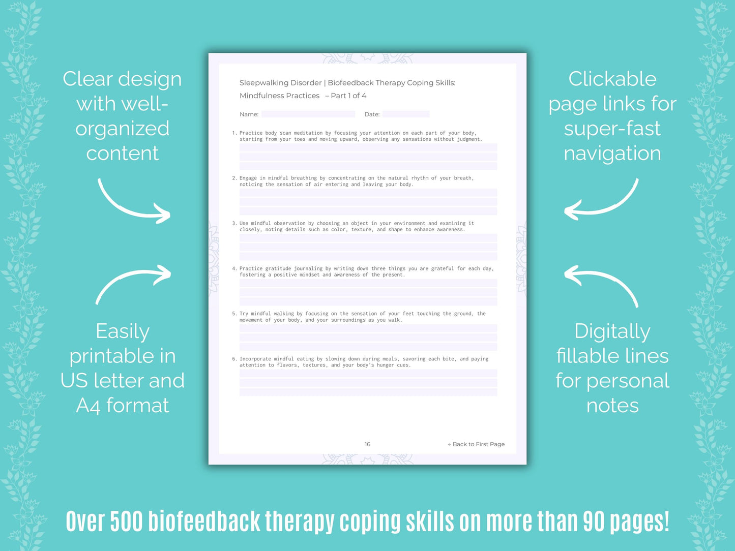 Sleepwalking Disorder Biofeedback Therapy Counseling Templates