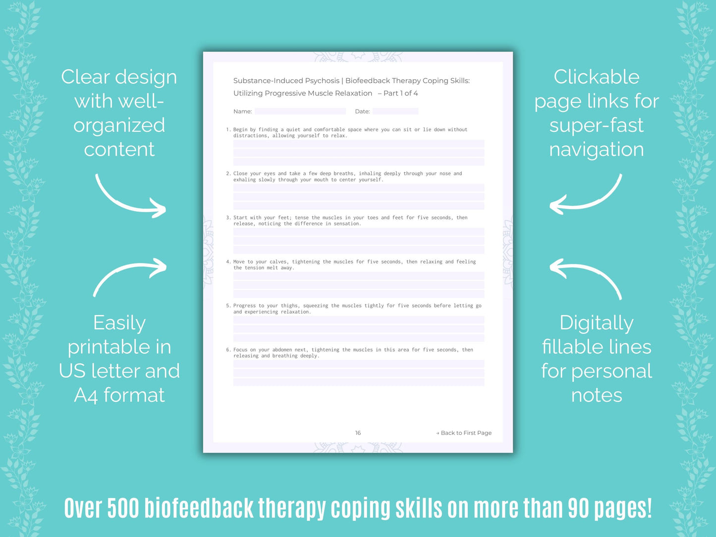 Substance-Induced Psychosis Biofeedback Therapy Counseling Templates