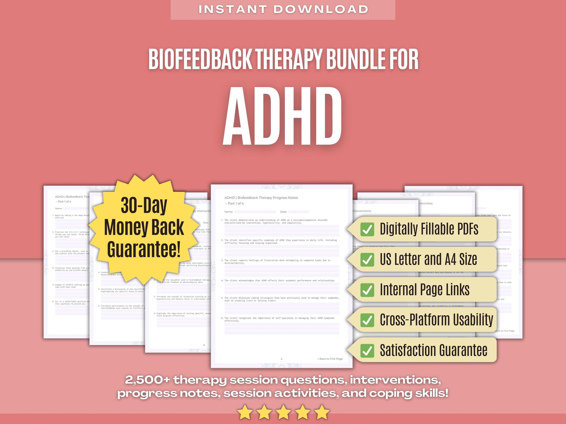 ADHD Biofeedback Therapy Psychology Workbooks