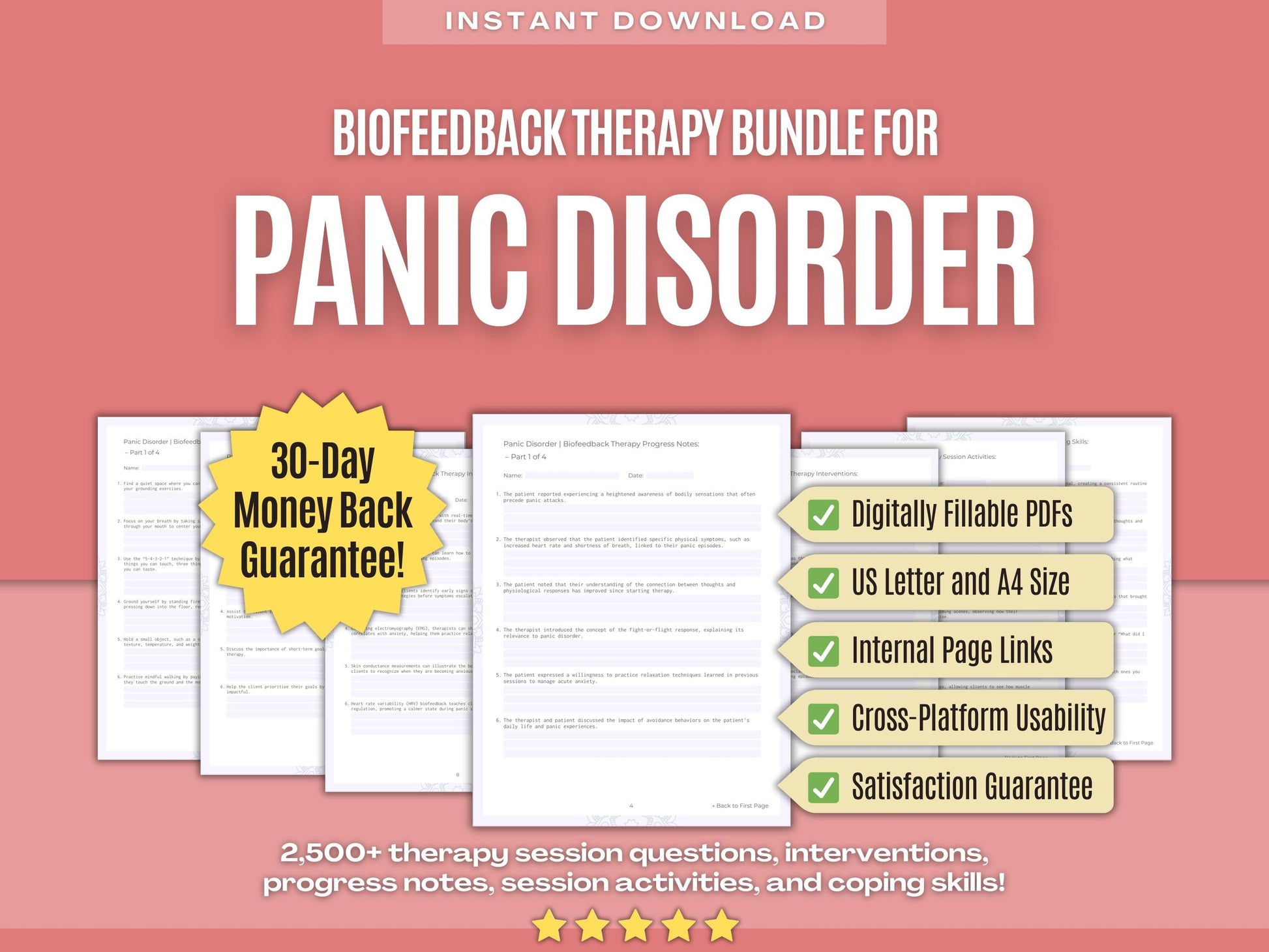 Panic Disorder Biofeedback Therapy Psychology Workbooks