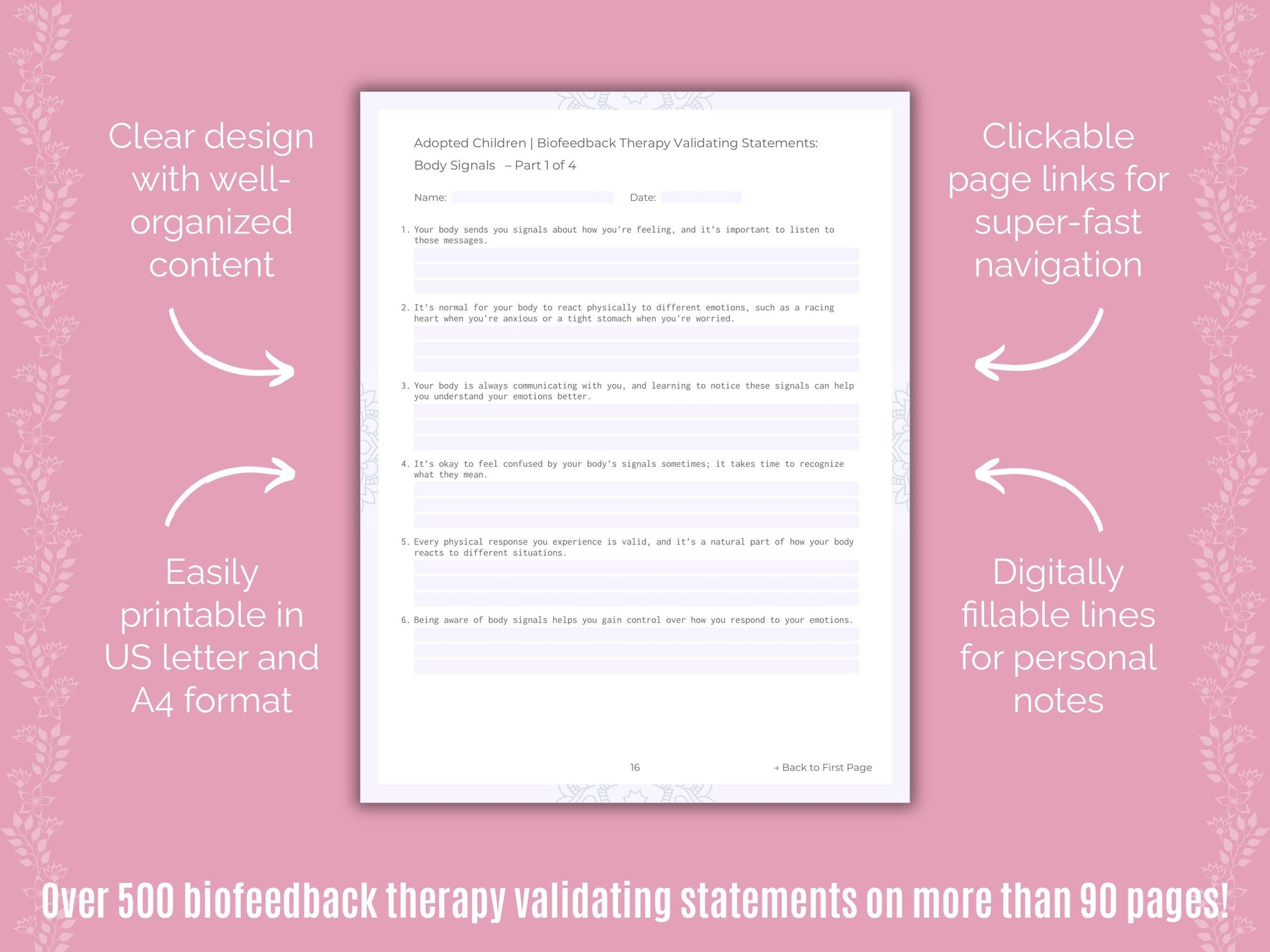 Adopted Children Biofeedback Therapy Counseling Templates