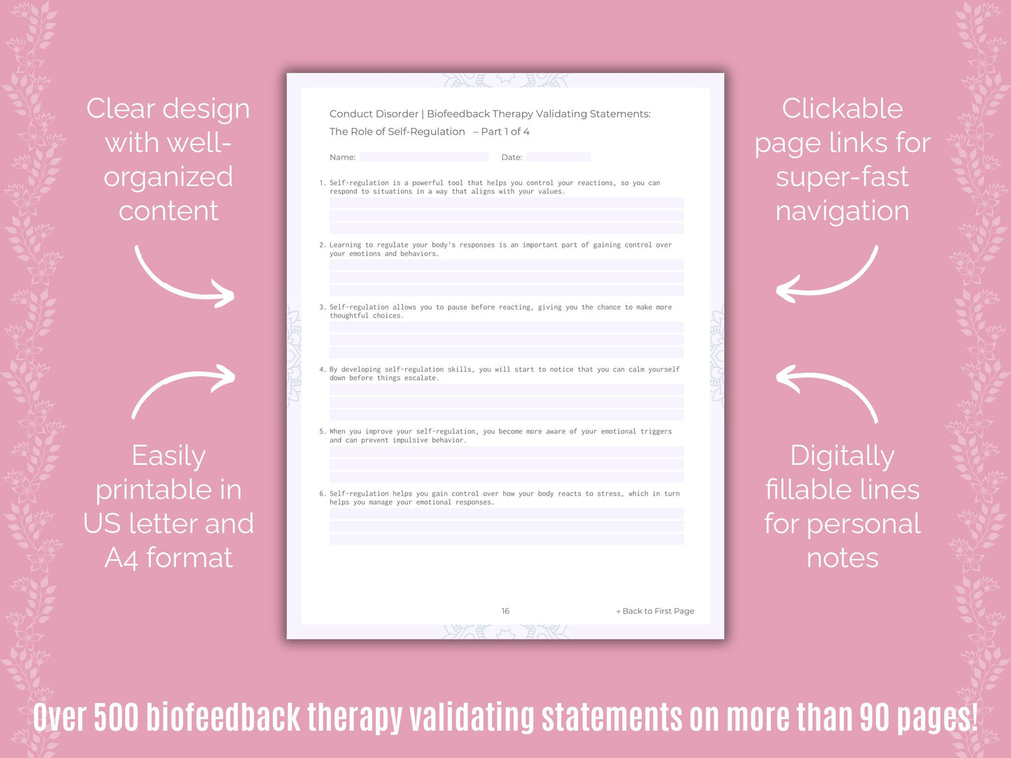 Conduct Disorder Biofeedback Therapy Counseling Templates