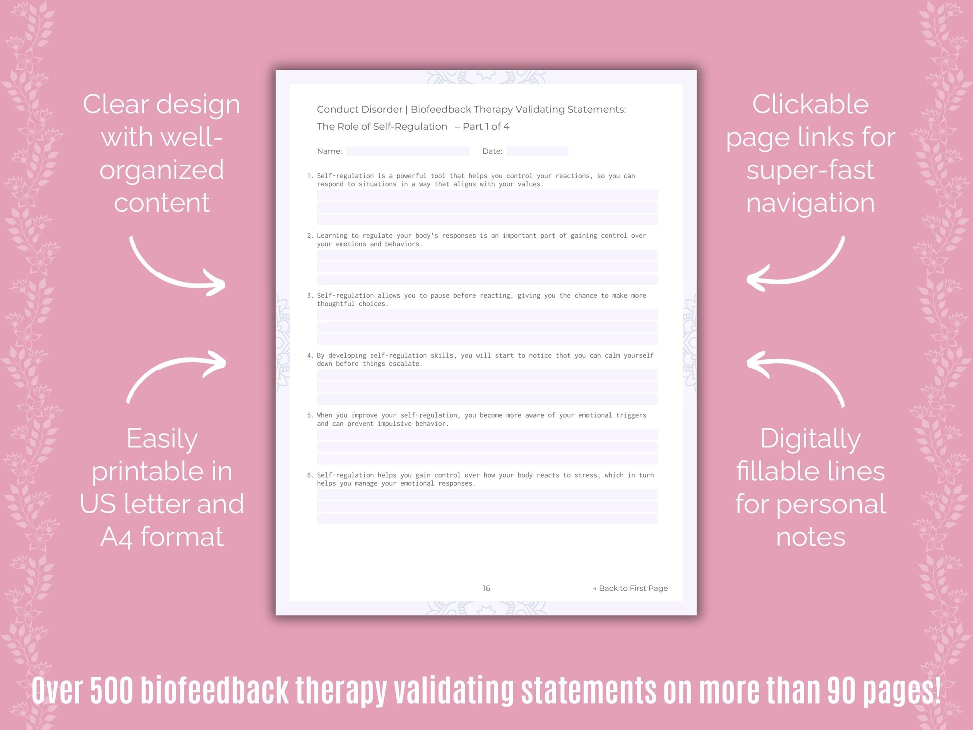 Conduct Disorder Biofeedback Therapy Counseling Templates