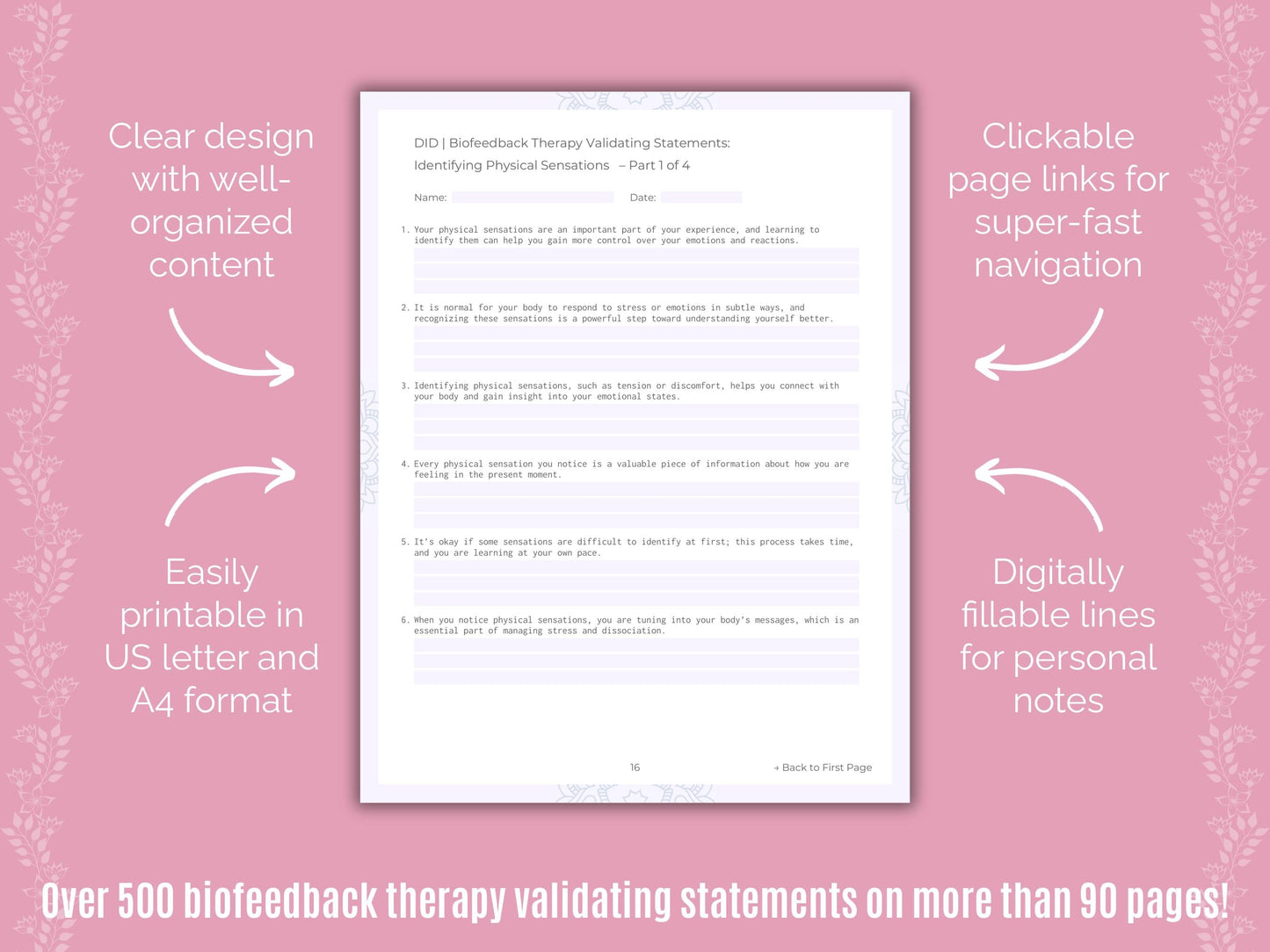 Dissociative Identity Disorder (DID) Biofeedback Therapy Counseling Templates