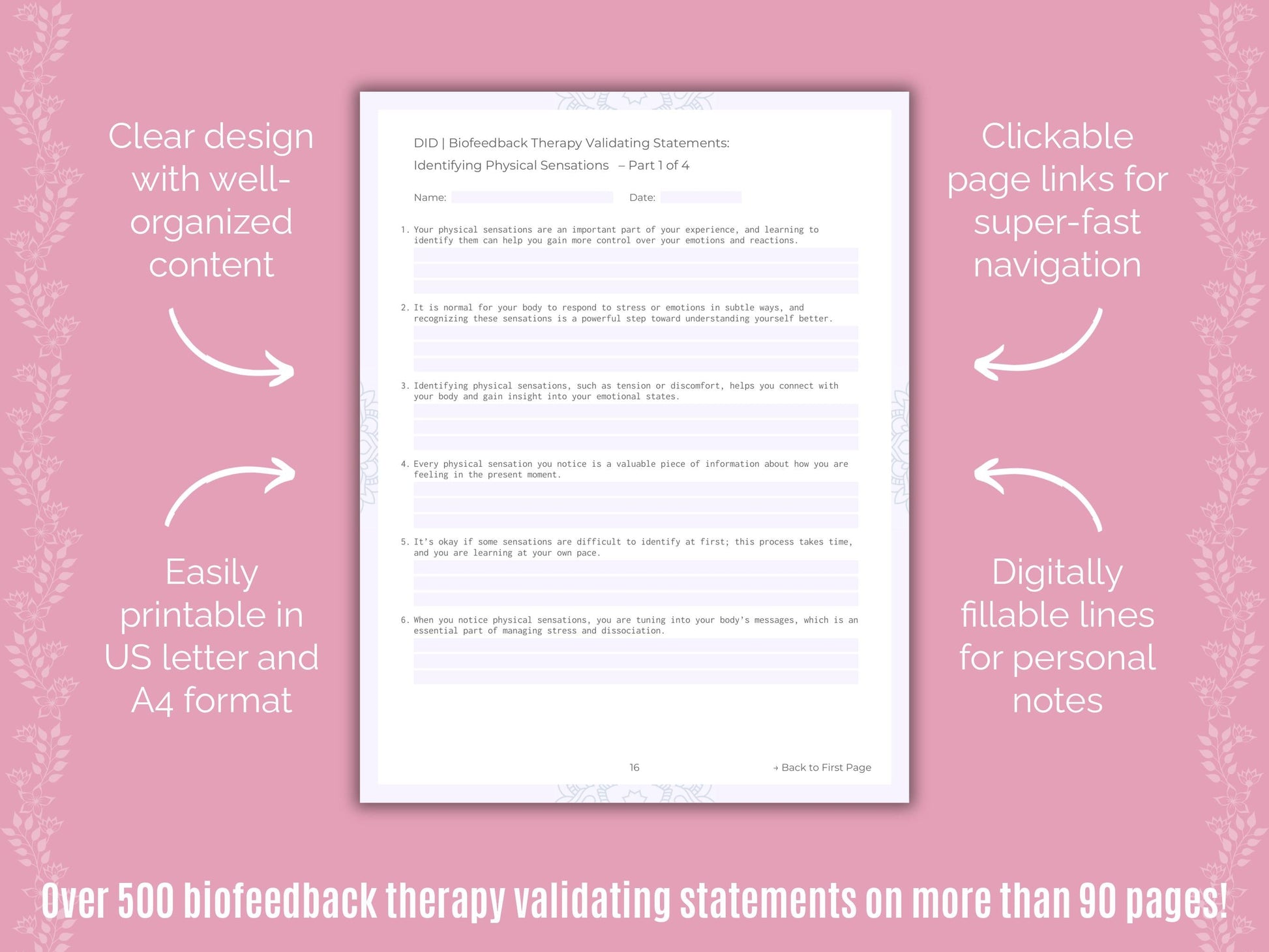 Dissociative Identity Disorder (DID) Biofeedback Therapy Counseling Templates