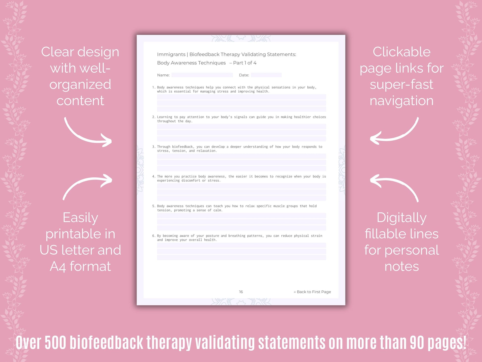 Immigrants Biofeedback Therapy Counseling Templates