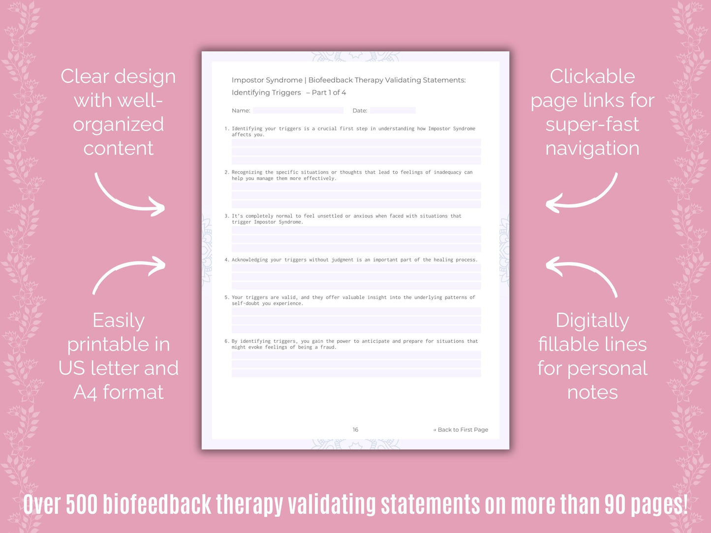 Impostor Syndrome Biofeedback Therapy Counseling Templates