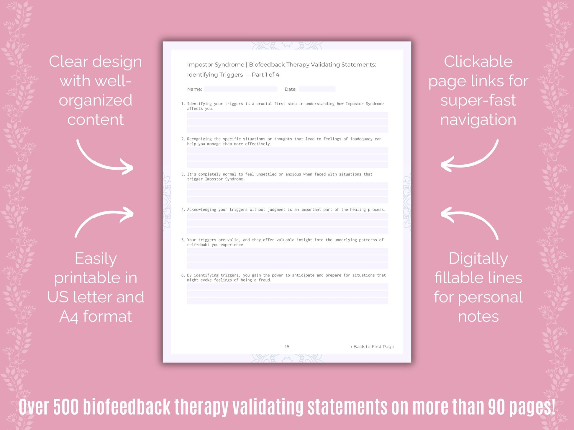 Impostor Syndrome Biofeedback Therapy Counseling Templates