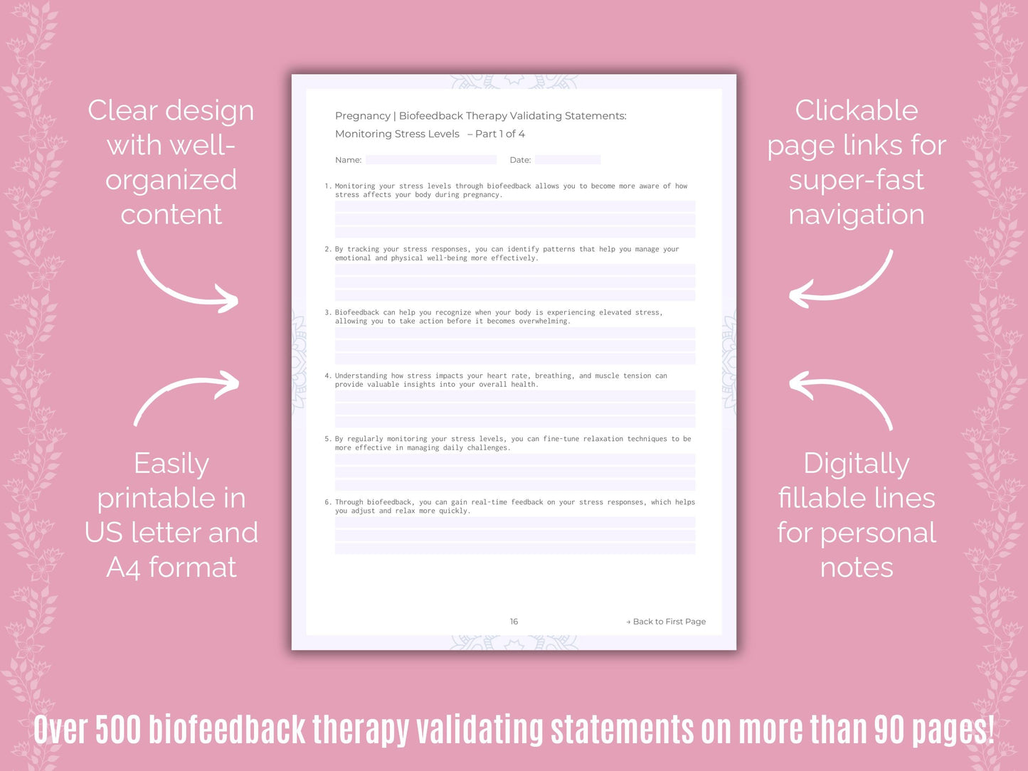 Pregnancy Biofeedback Therapy Counseling Templates
