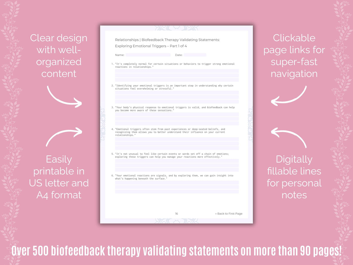 Relationships Biofeedback Therapy Counseling Templates