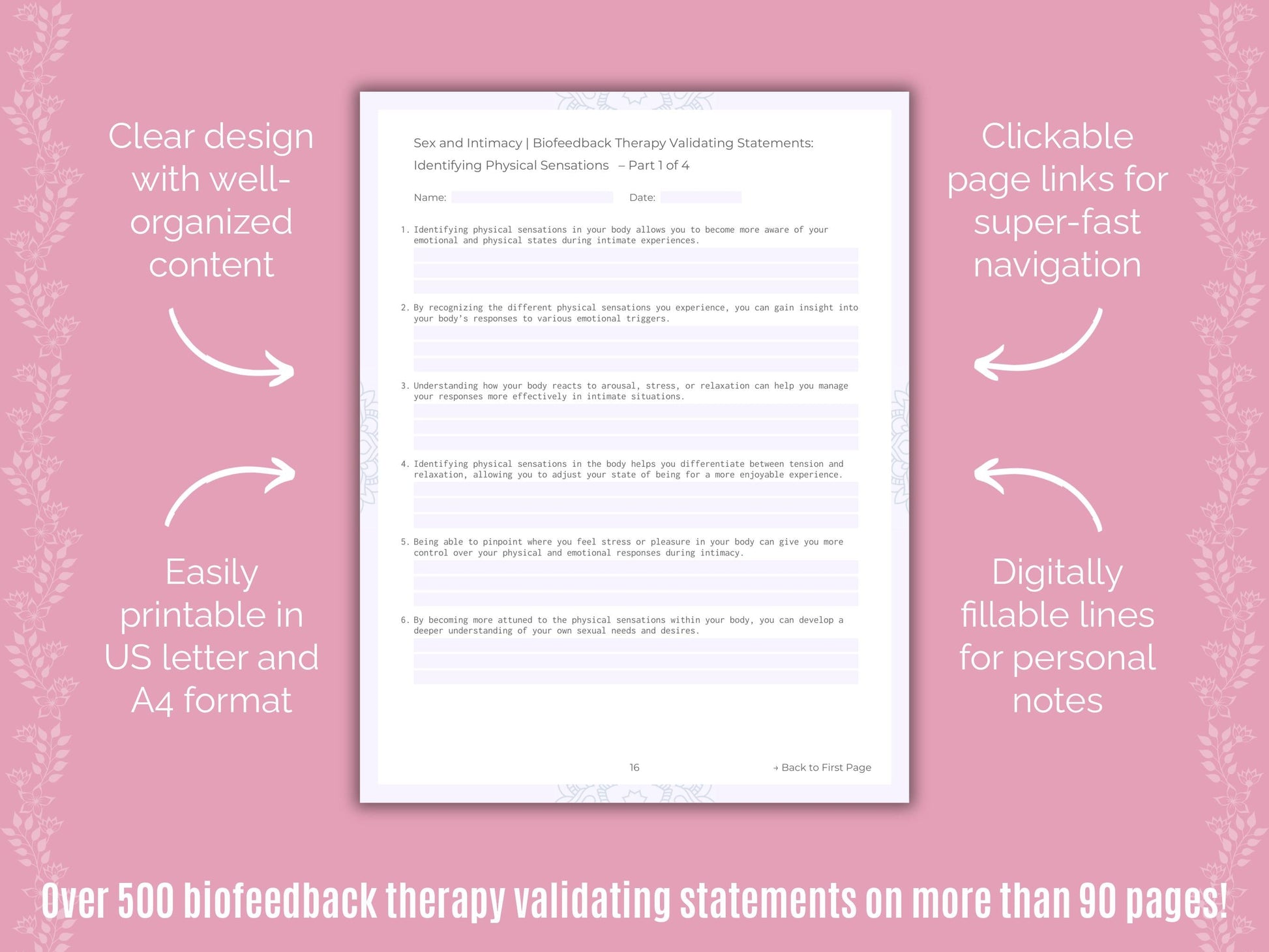 Sex and Intimacy Biofeedback Therapy Counseling Templates