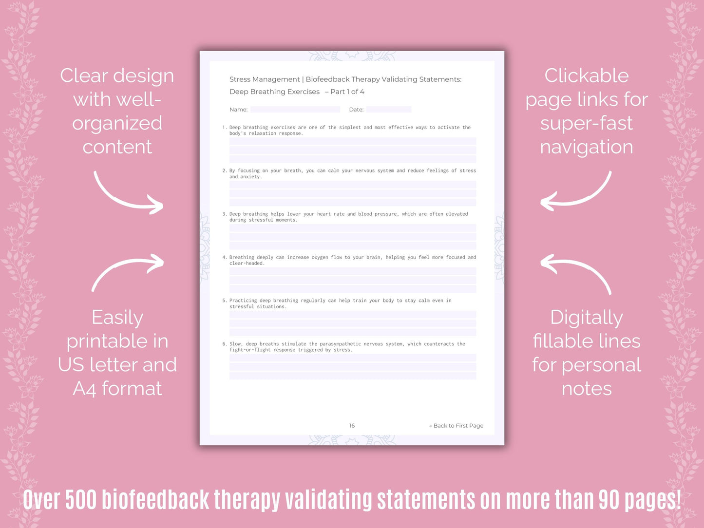 Stress Management Biofeedback Therapy Counseling Templates