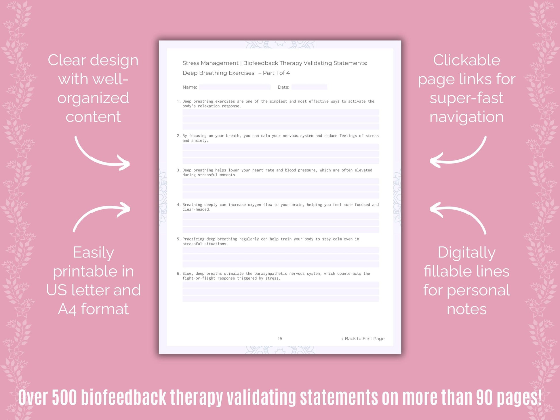 Stress Management Biofeedback Therapy Counseling Templates