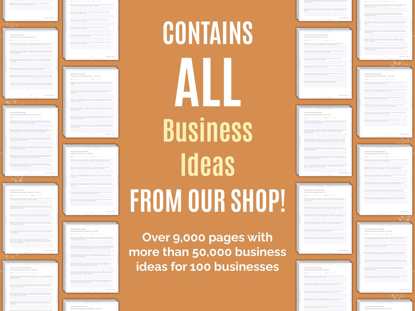 Business Ideas Worksheets