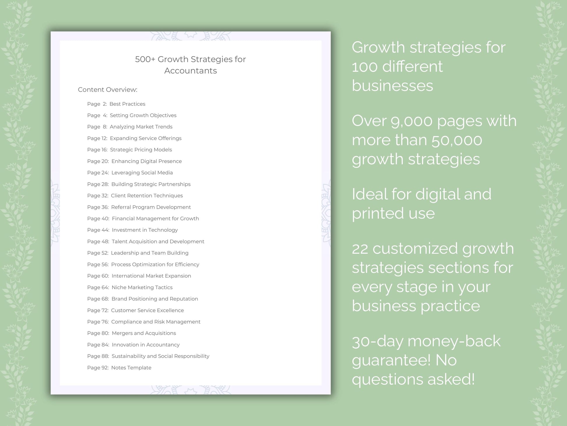 Growth Strategies Cheat Sheets