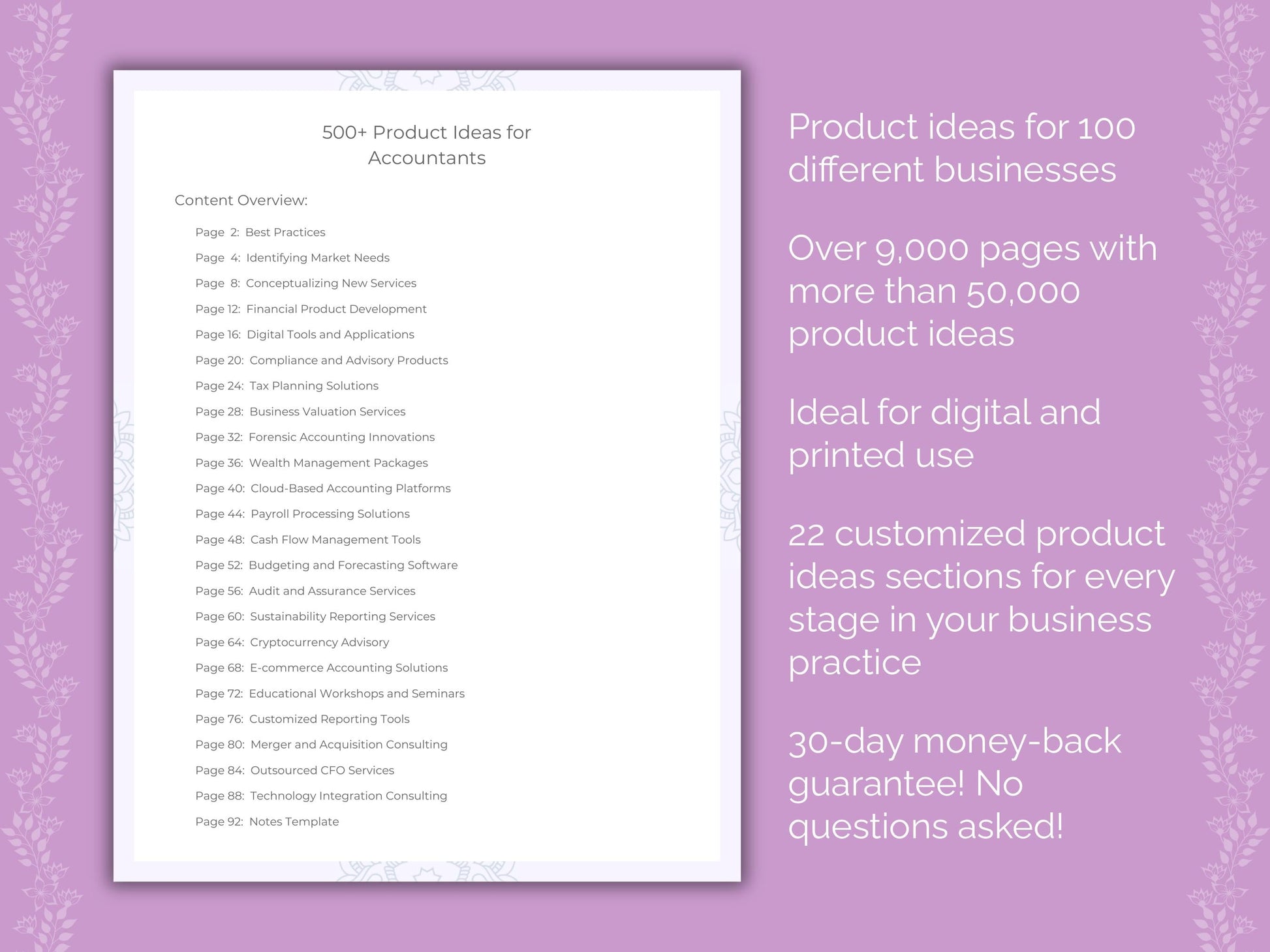 Product Ideas Cheat Sheets