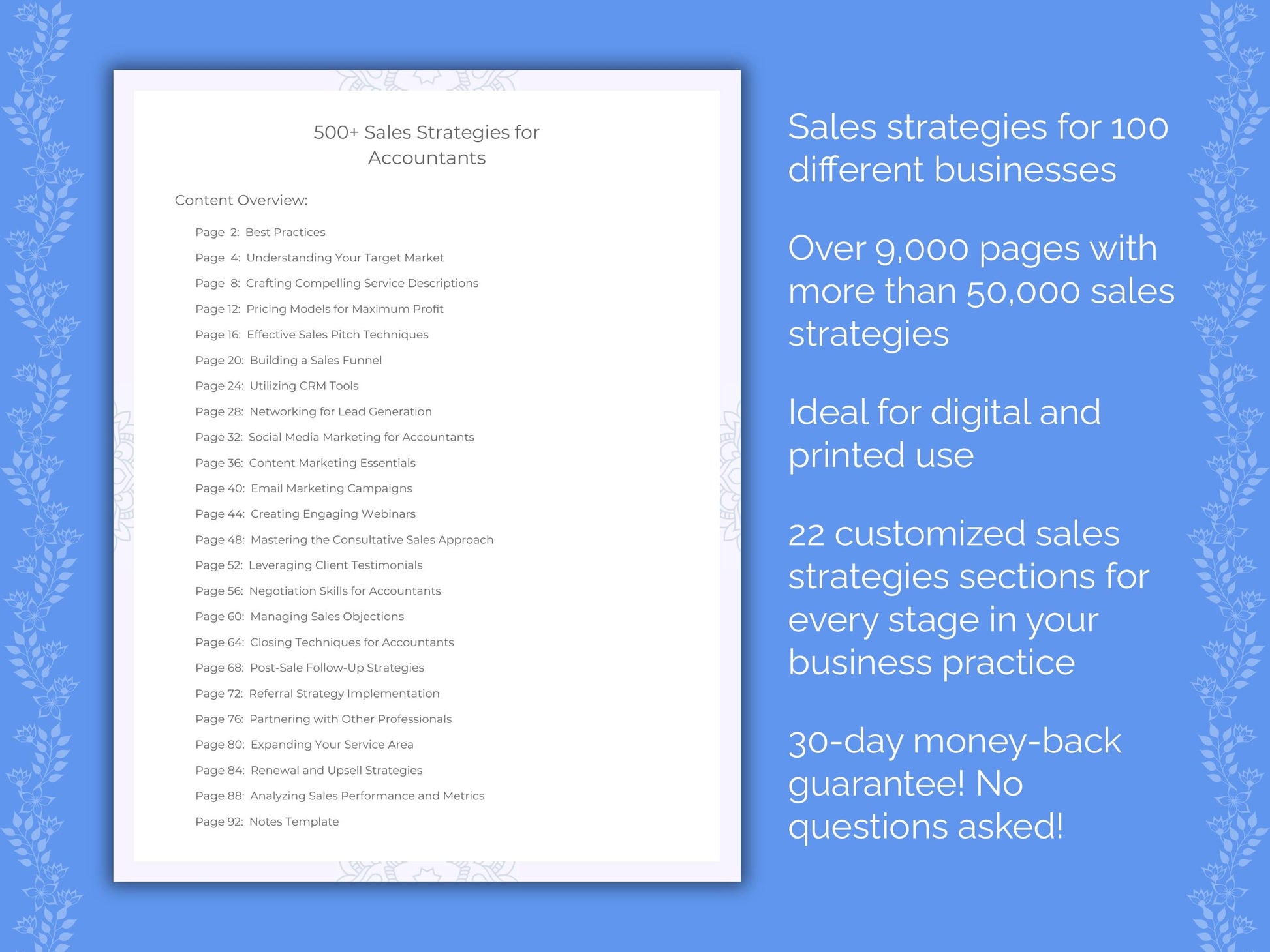 Sales Strategies Cheat Sheets