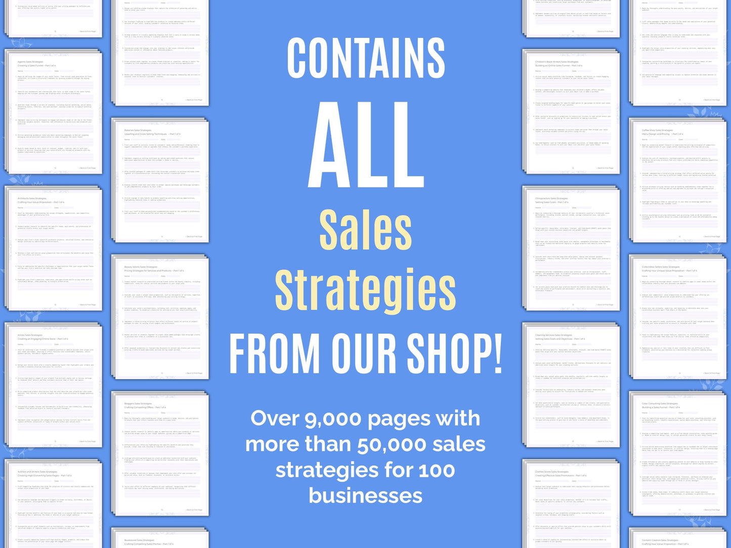 Sales Strategies Worksheets