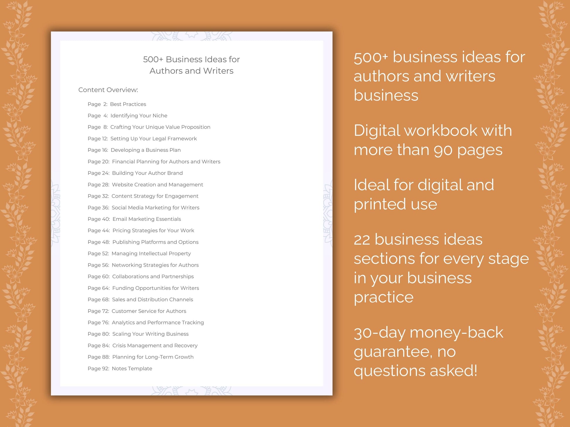 Authors and Writers Business Worksheets