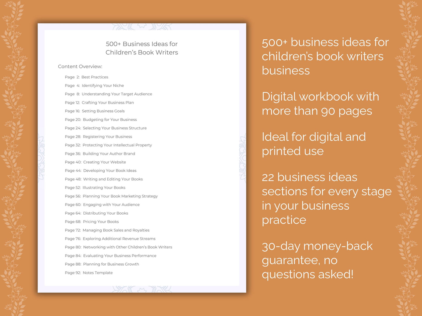 Children’s Book Writers Business Worksheets