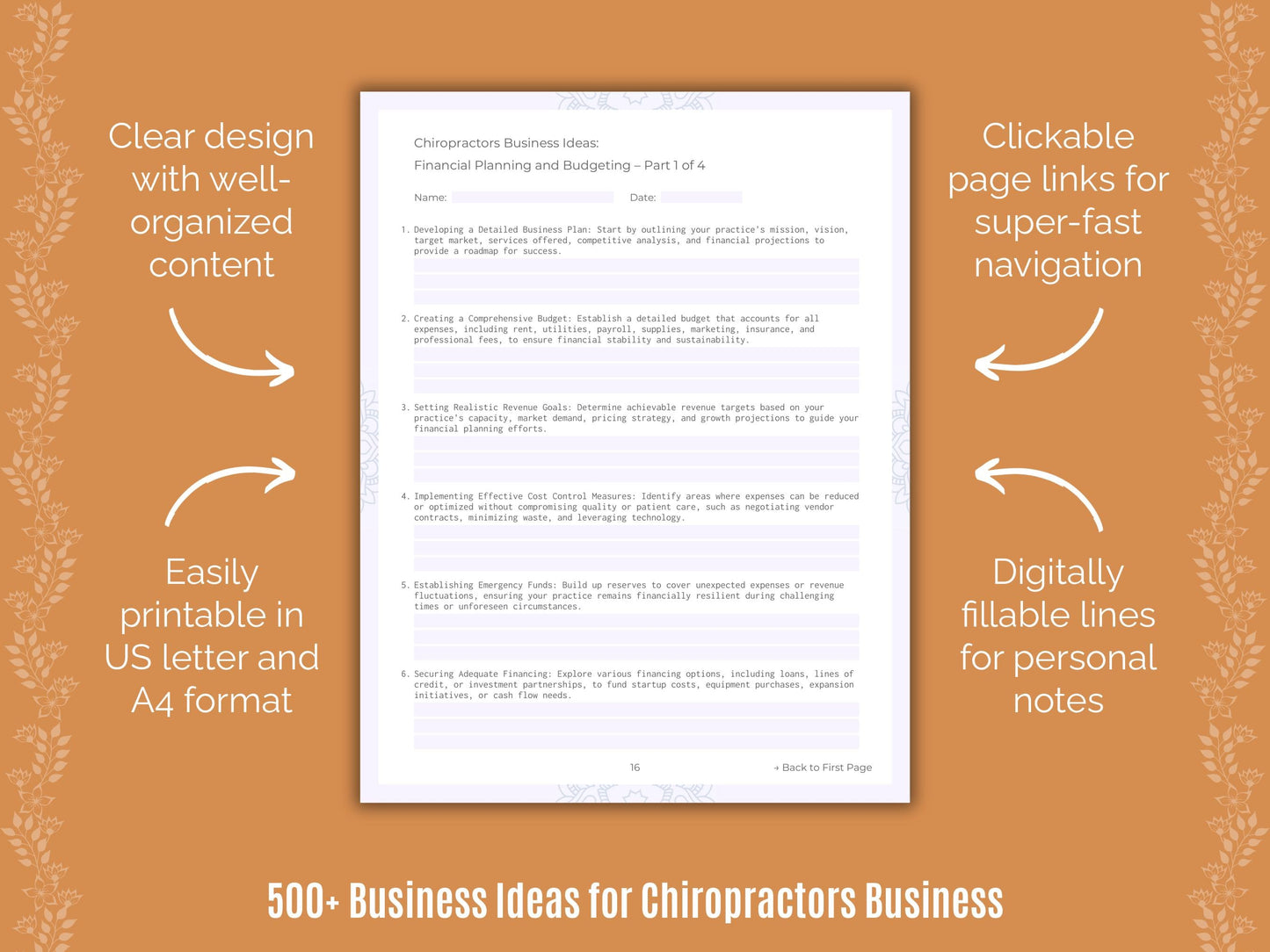 Chiropractors Business Templates