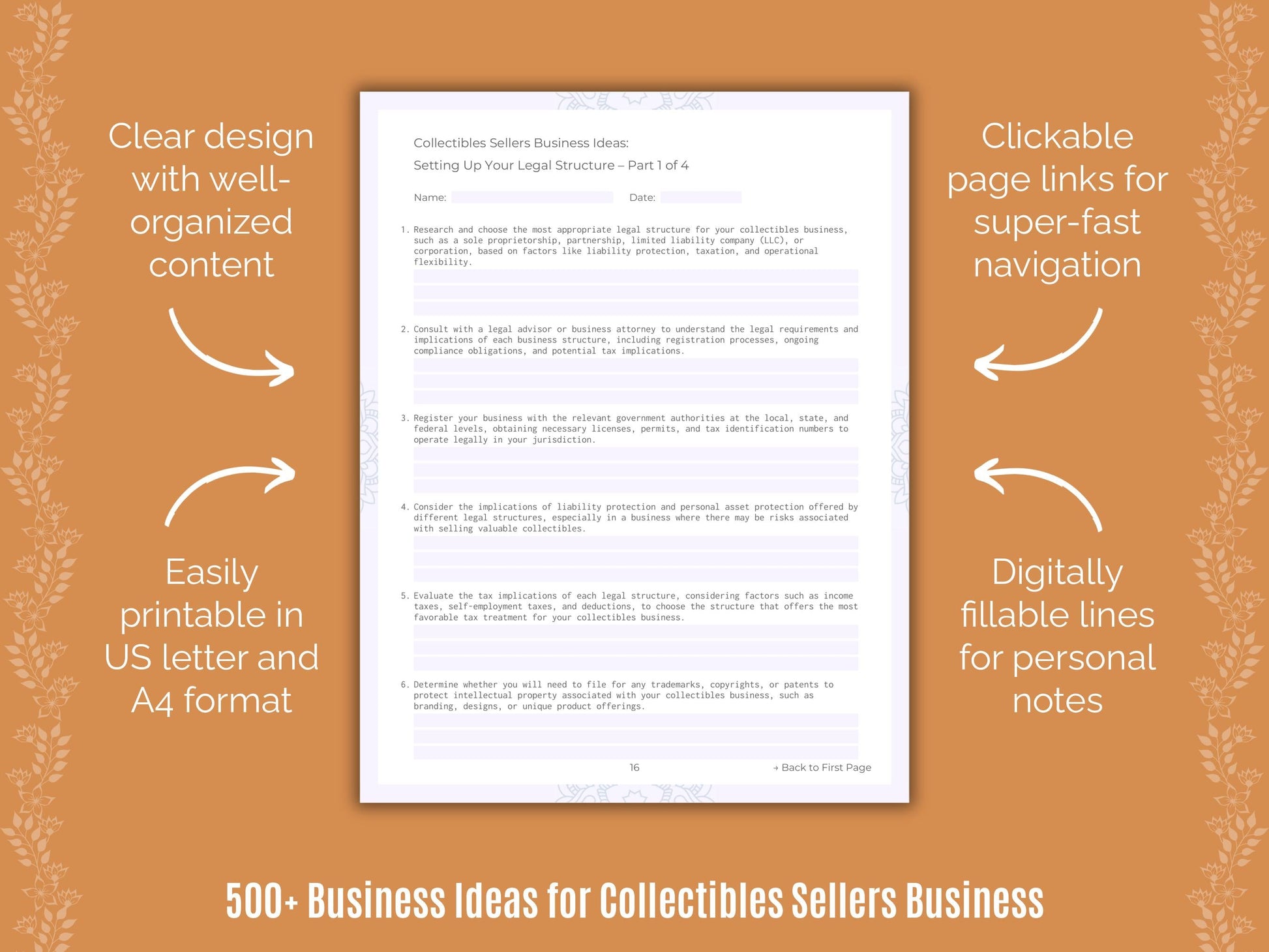 Collectibles Sellers Business Templates