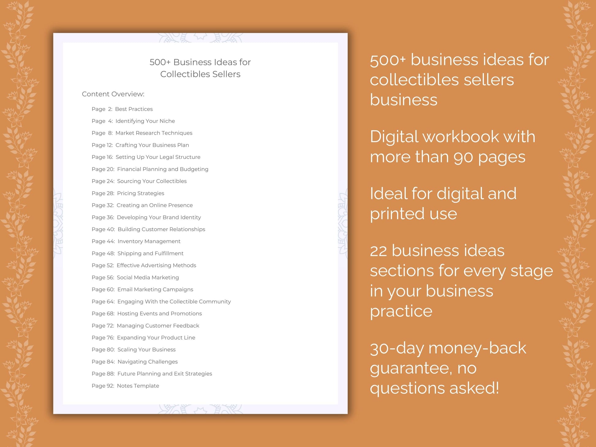 Collectibles Sellers Business Worksheets