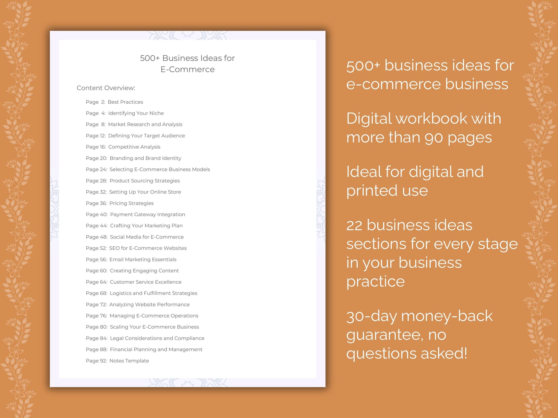 E-Commerce Business Worksheets