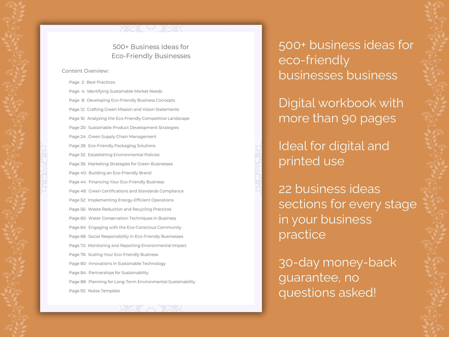 Eco-Friendly Businesses Business Worksheets