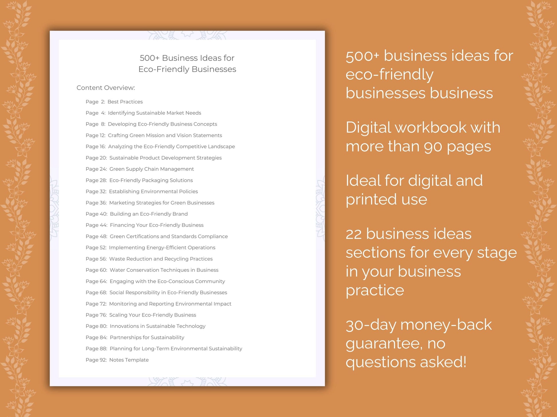 Eco-Friendly Businesses Business Worksheets